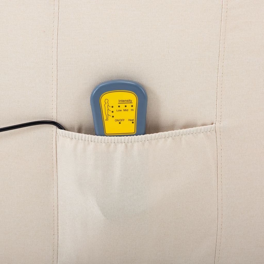 Massage Recliner Cream Fabric