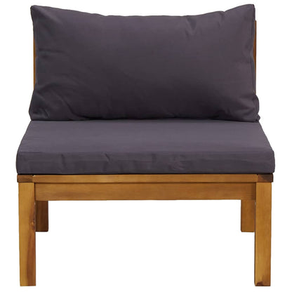Sofa Set Dark Grey Solid Acacia Wood Modular Sofa Set
