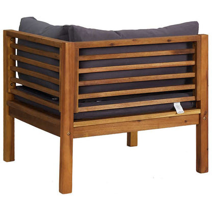 Sofa Set Dark Grey Solid Acacia Wood Modular Sofa Set