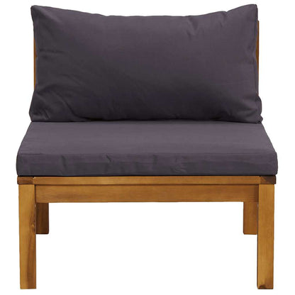 Garden Sofa Set Dark Grey Solid Acacia wood, Polyester Medium