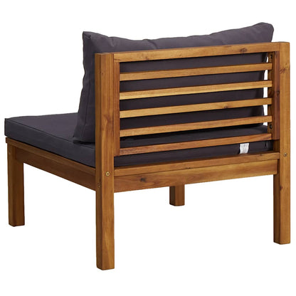 Garden Sofa Set Dark Grey Solid Acacia wood, Polyester Medium
