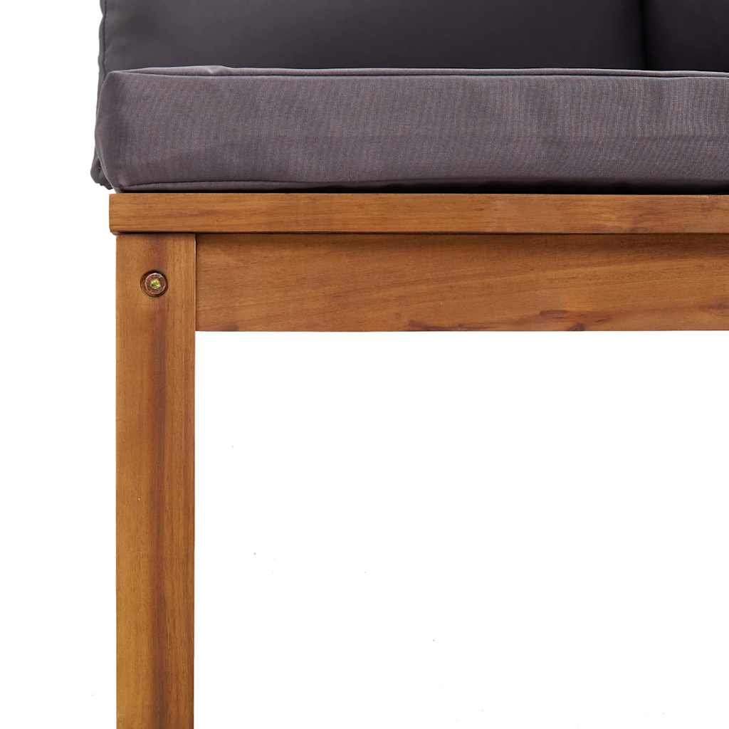 Corner Sofa Dark Grey Solid acacia wood Medium Modular