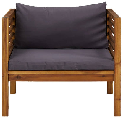 Garden Chair Dark Grey Solid Acacia wood, 100% polyester Standard