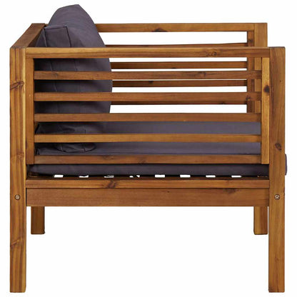 Garden Chair Dark Grey Solid Acacia wood, 100% polyester Standard