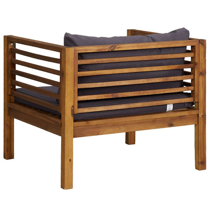 Garden Chair Dark Grey Solid Acacia wood, 100% polyester Standard