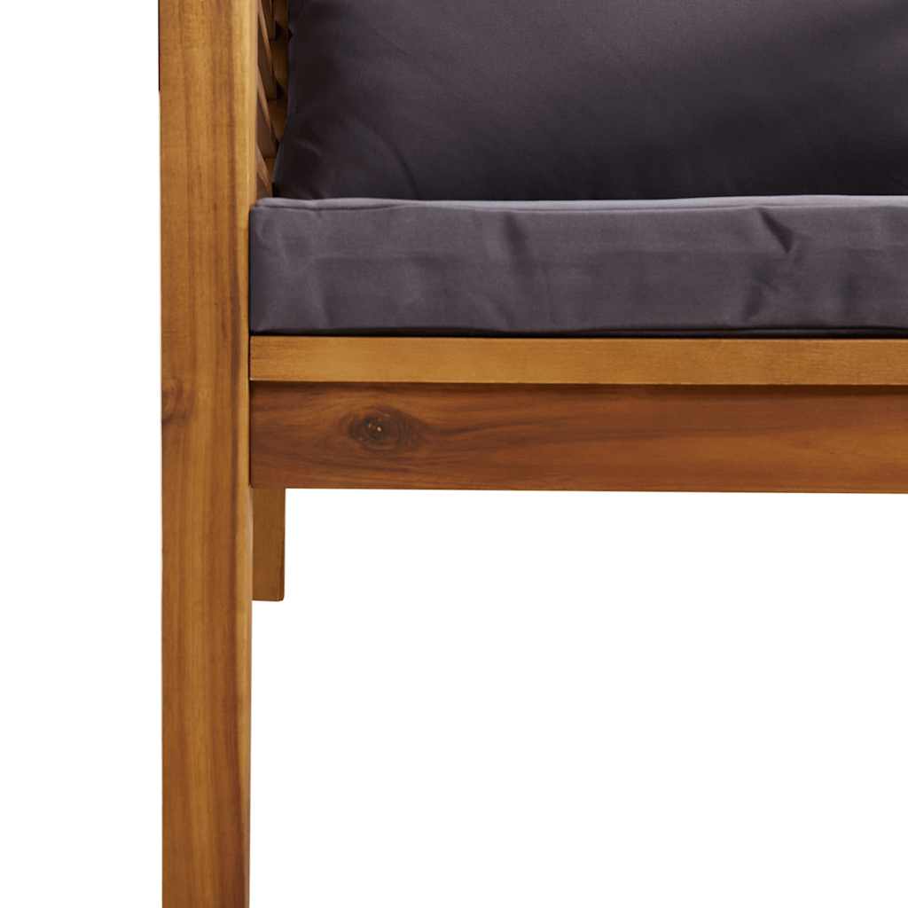 Garden Chair Dark Grey Solid Acacia wood, 100% polyester Standard