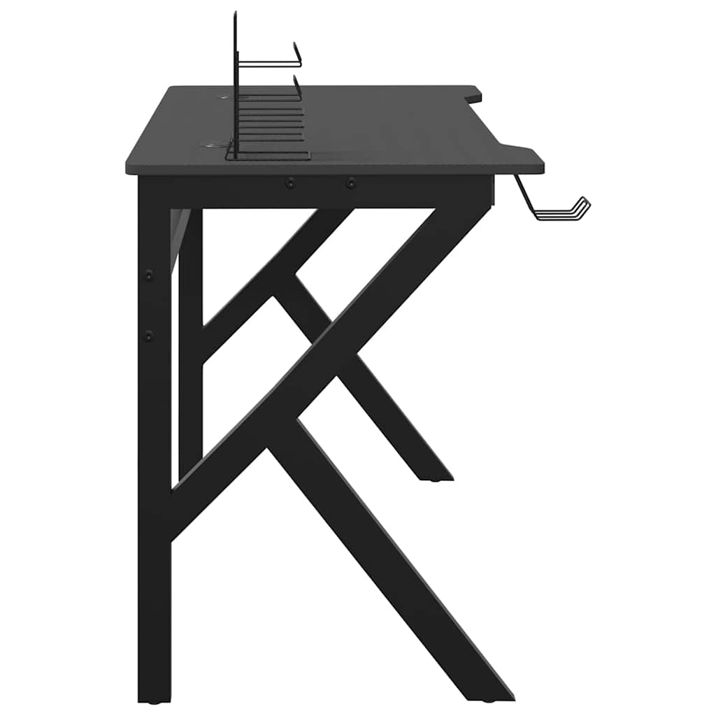 Gaming Desk Black Engineered wood Standard Desk Size Gaming Desk