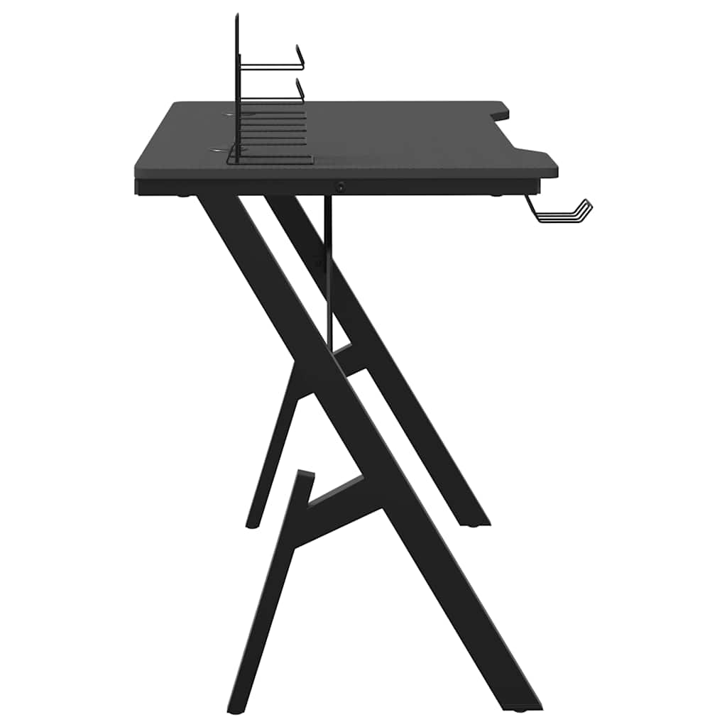 Gaming Desk Black Engineered wood, Iron 35.4 x 23.6 x 29.5 in