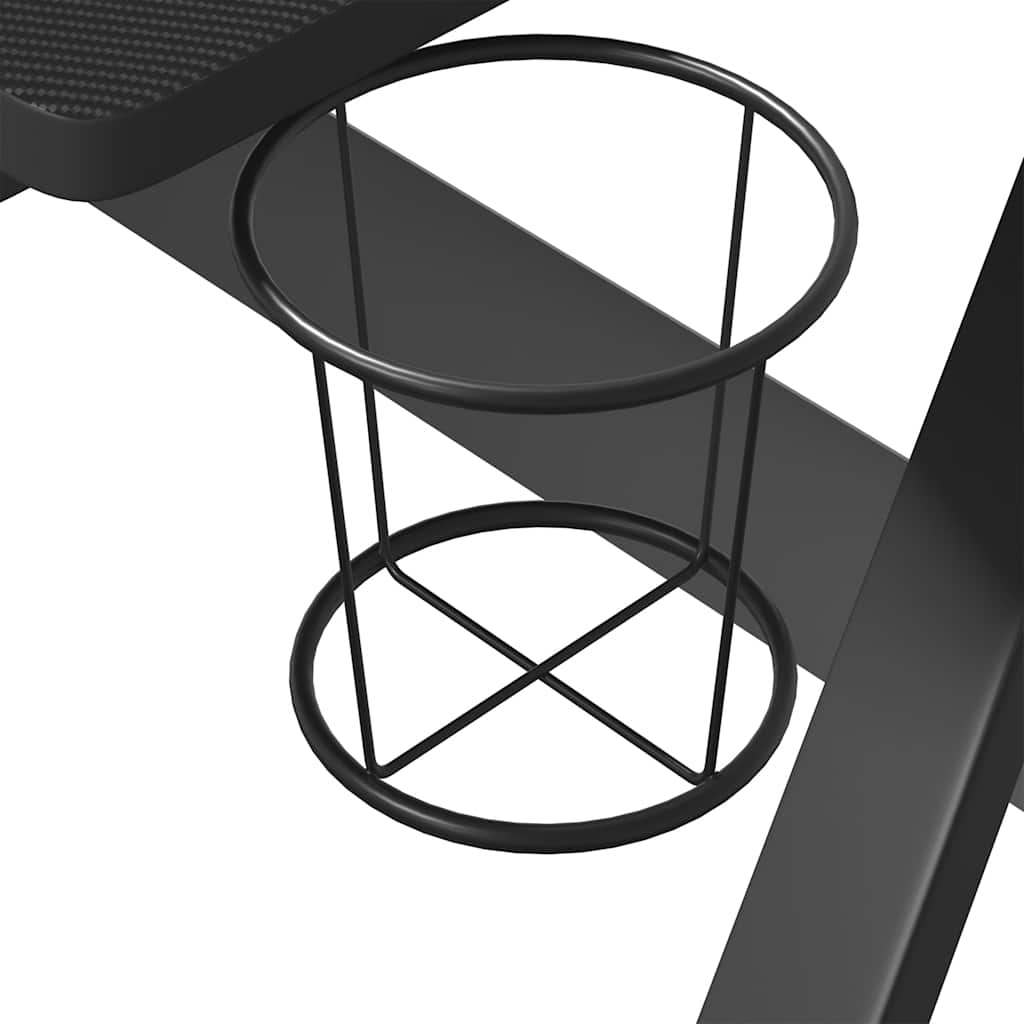 Gaming Desk Black Engineered wood Medium Ergonomic Gaming Desk