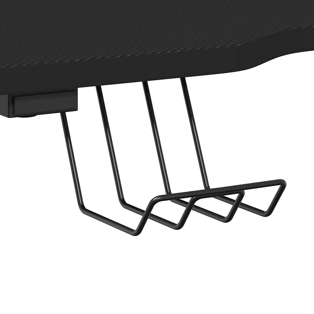 Gaming Desk Black Engineered wood Medium Ergonomic Gaming Desk