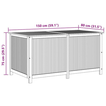 Storage Box Solid Acacia wood, Polyethylene 59.1 x 31.5 x 29.5 in