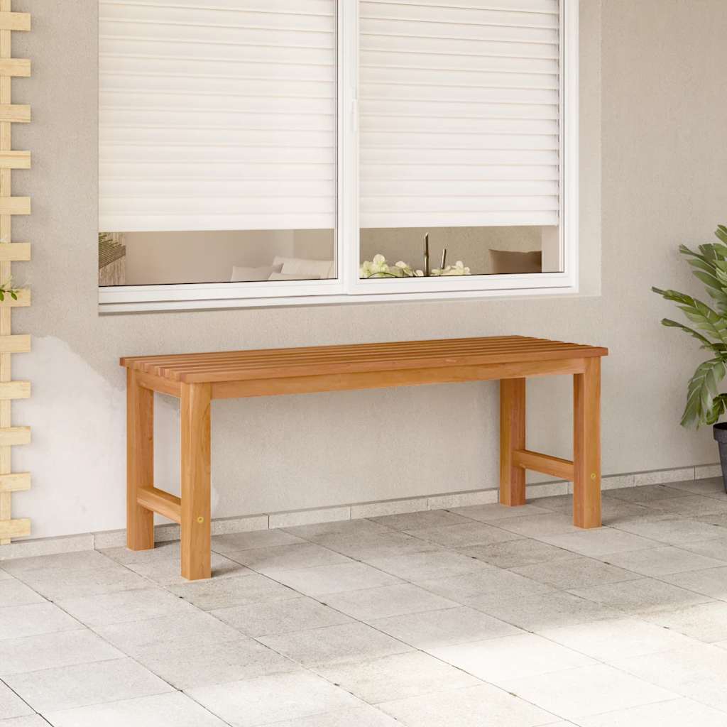Bench Brown Solid Teak Wood 45 in Strong Bench Rectangular