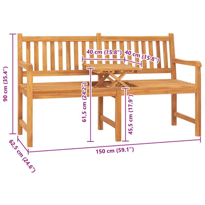 Bench Teak Solid Teak Wood 3-seater