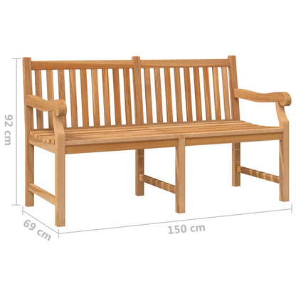 Garden Bench Light Brown Solid Teak Wood Extra Heavy Durable