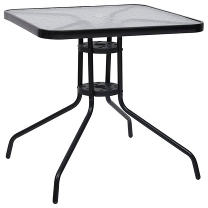 Garden Dining Set Black Steel 5 Piece Set Stackable