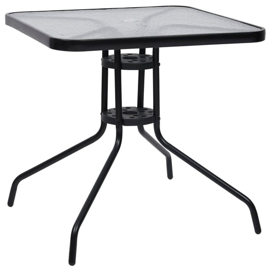 Garden Dining Set Black Steel 5 Piece Set Stackable
