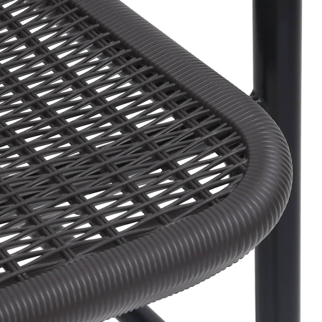 Garden Dining Set Black Steel 5 Piece Set Stackable