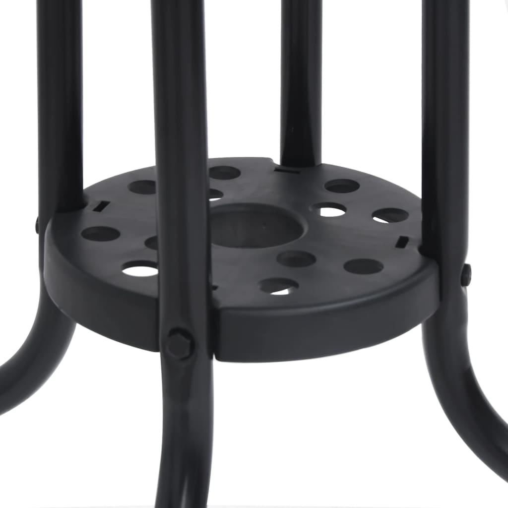Garden Dining Set Black Steel 5 Piece Set Stackable