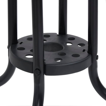 Garden Dining Set Black Steel 5 Piece Set Stackable