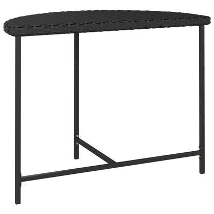 Garden Table Black Poly rattan, Powder-coated steel 39.4x19.7 in