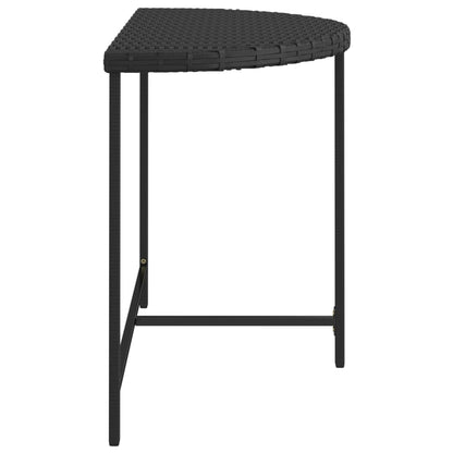 Garden Table Black Poly rattan, Powder-coated steel 39.4x19.7 in