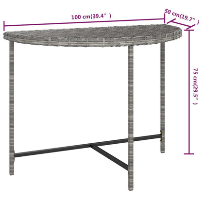 Garden Table Grey Poly Rattan Medium Tough Garden Table