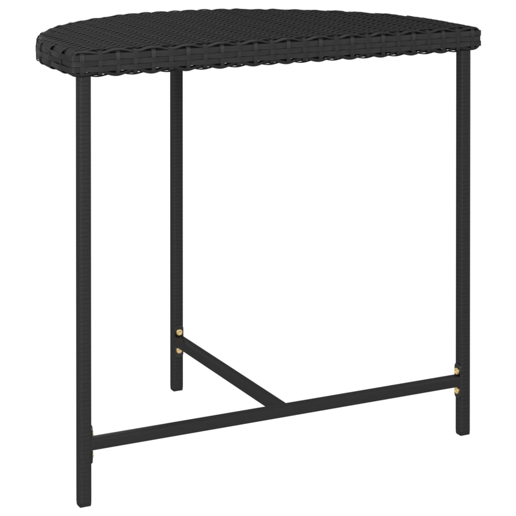 Garden Table Black Poly rattan Medium Durable Garden Table