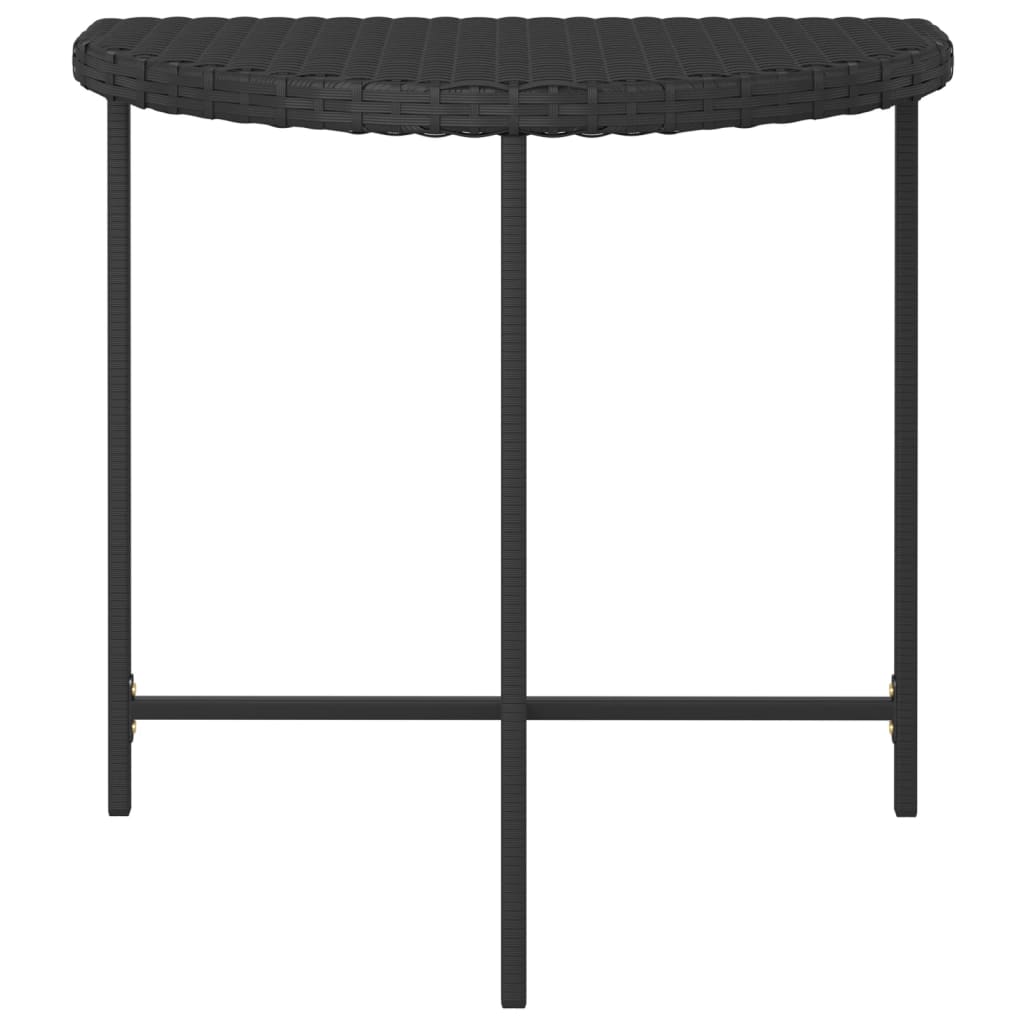 Garden Table Black Poly rattan Medium Durable Garden Table