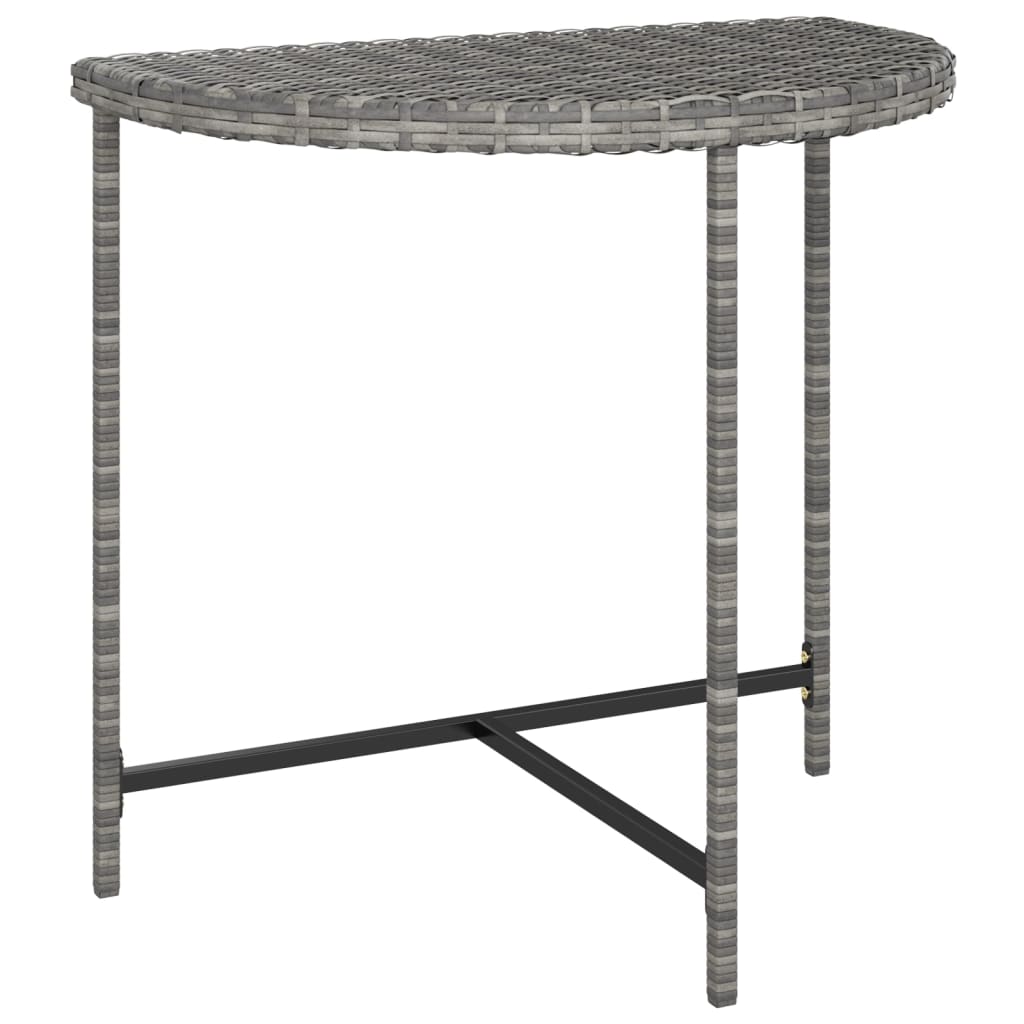 Garden Table Grey Poly rattan, powder-coated steel Medium Durable