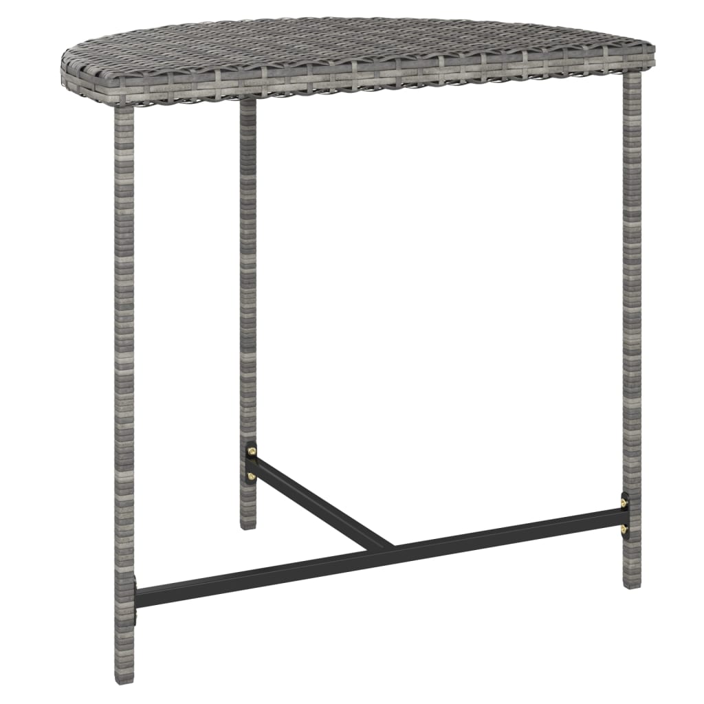 Garden Table Grey Poly rattan, powder-coated steel Medium Durable
