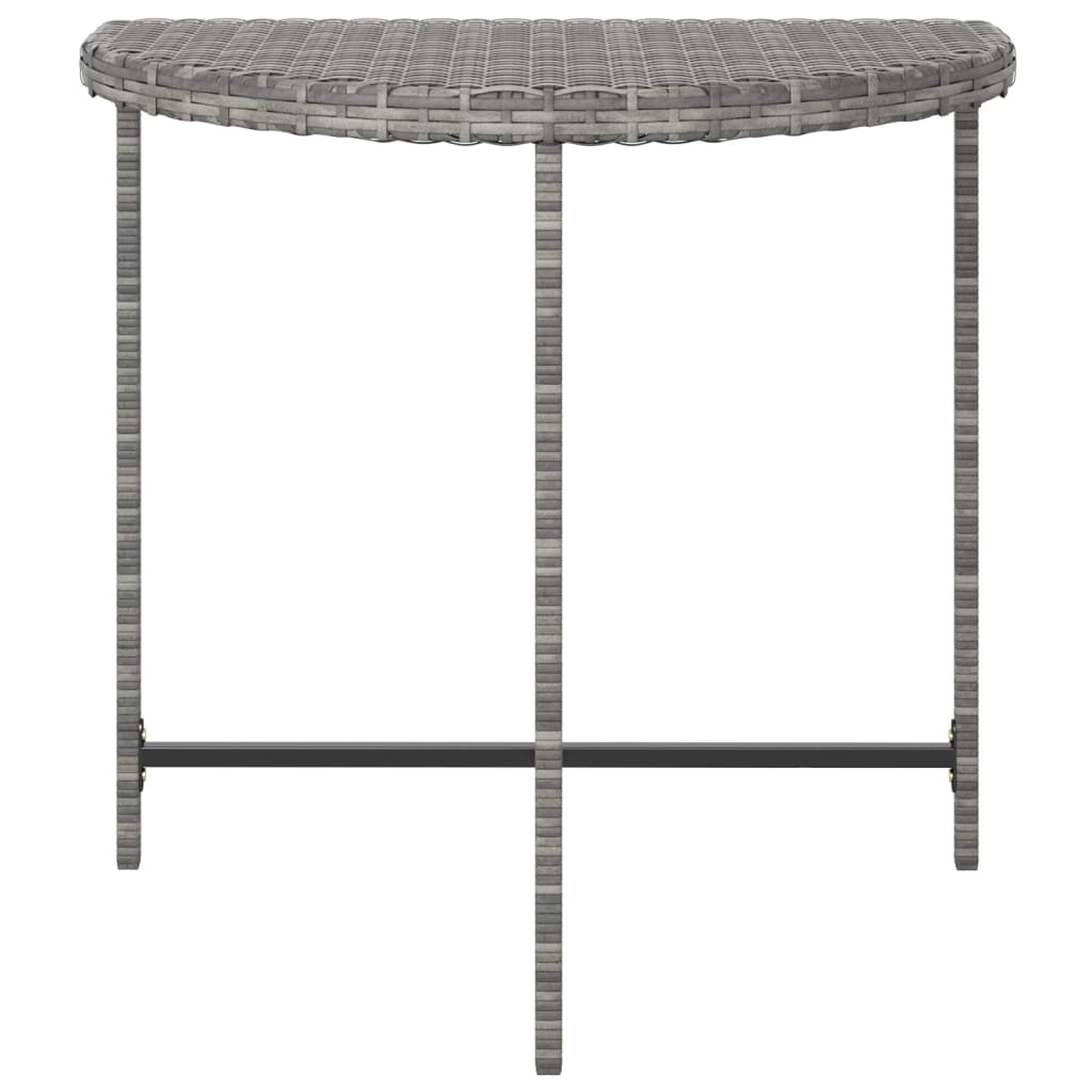 Garden Table Grey Poly rattan, powder-coated steel Medium Durable