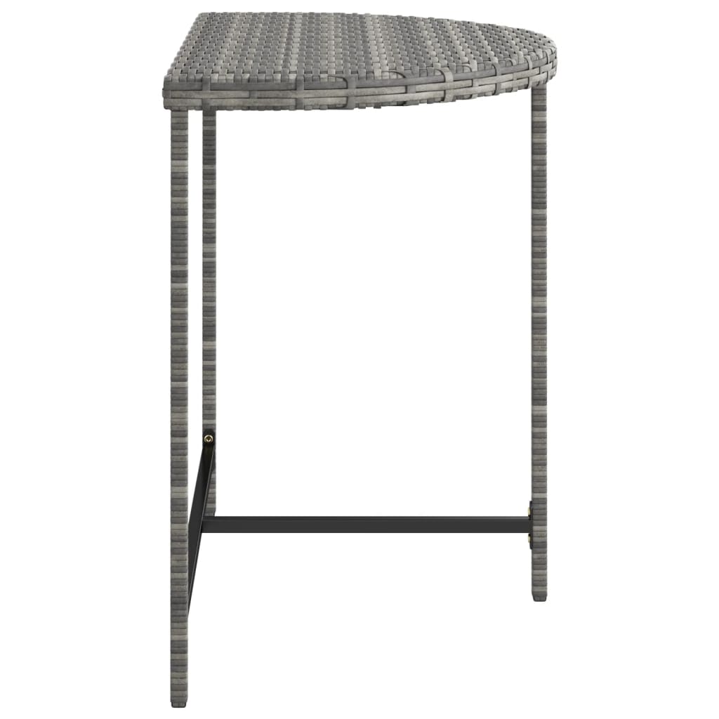 Garden Table Grey Poly rattan, powder-coated steel Medium Durable