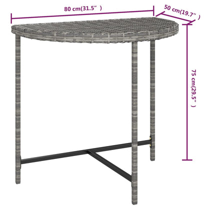 Garden Table Grey Poly rattan, powder-coated steel Medium Durable