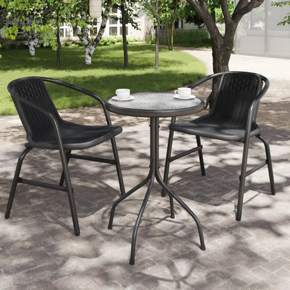 Garden Table Anthracite Steel, Glass Small Durable Garden Table
