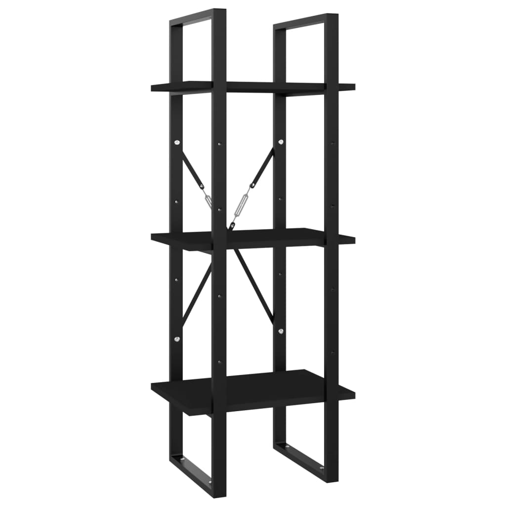 Book Cabinet Black Engineered Wood Medium 5 Tier Book Cabinet