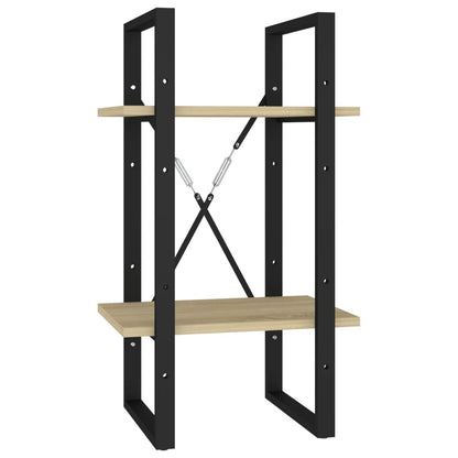 Book Cabinet Sonoma oak and black Engineered wood and metal Medium