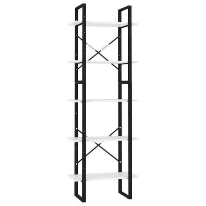 Book Cabinet White, Black Engineered wood, Metal 22.8 Storage