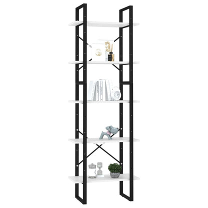 Book Cabinet White, Black Engineered wood, Metal 22.8 Storage