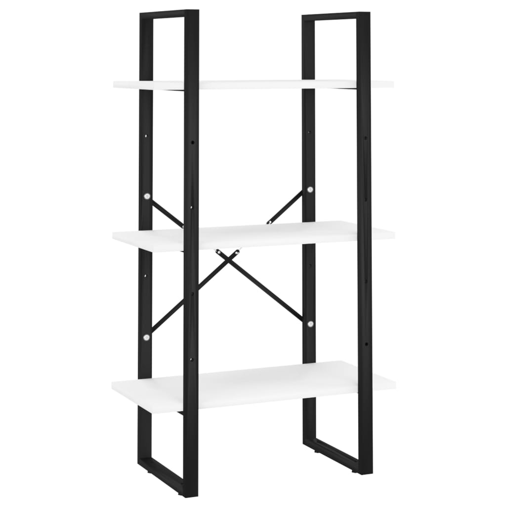 Book Cabinet White, Black Engineered wood, Metal 22.8 Storage