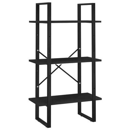 5-Tier Book Cabinet Black 23.6"x11.8"x68.9" Engineered Wood