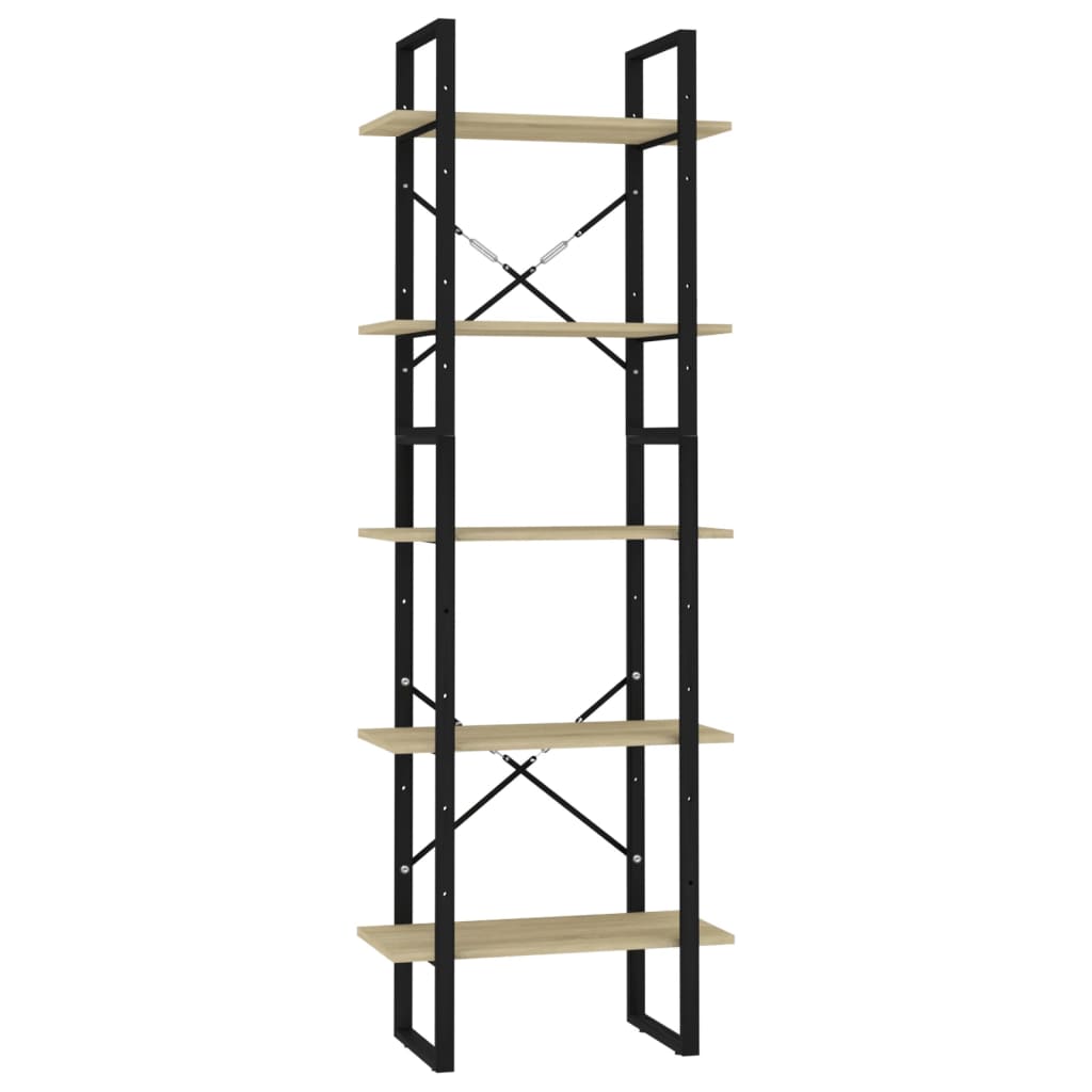 5-Tier Book Cabinet Sonoma Oak 23.6"x11.8"x68.9" Engineered Wood