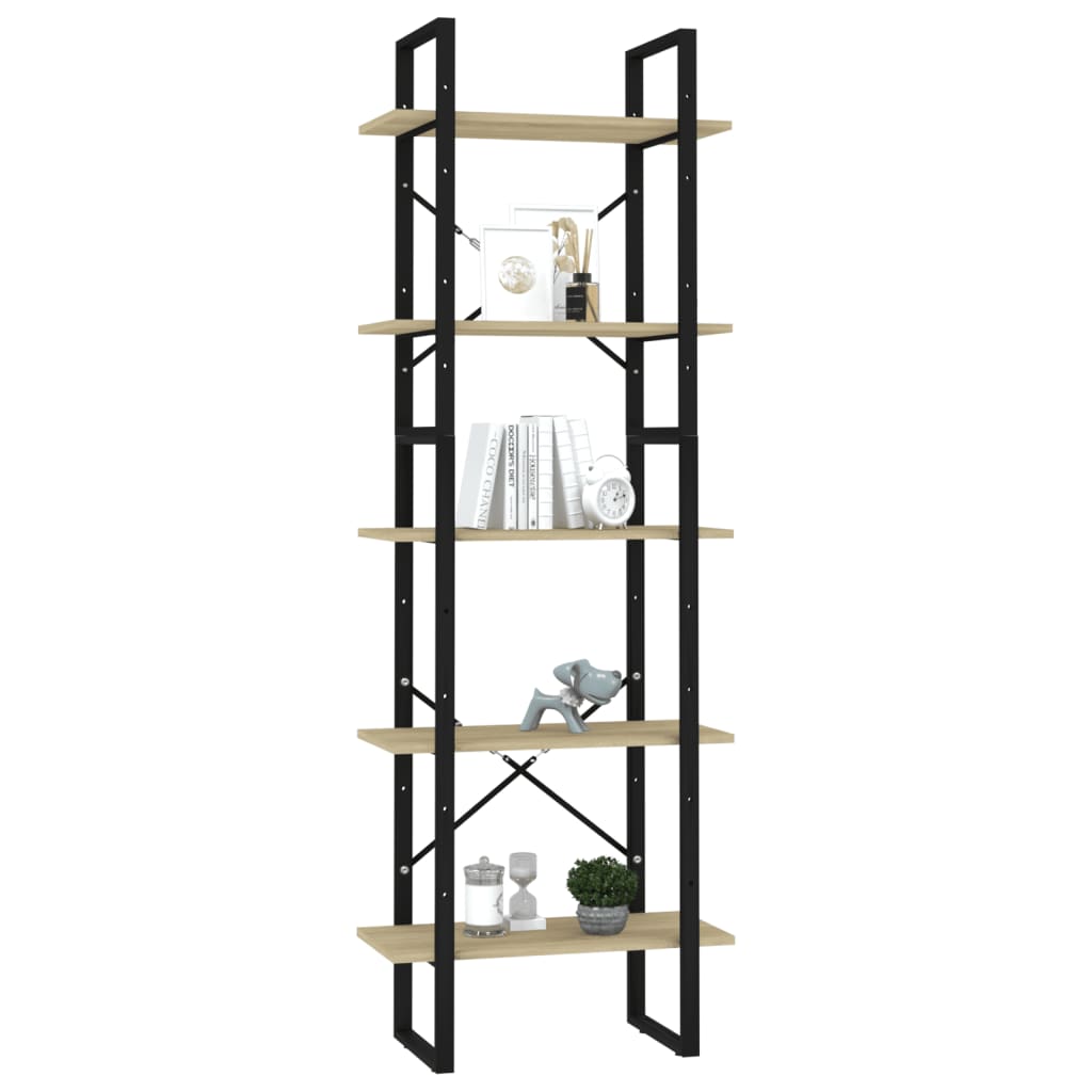 5-Tier Book Cabinet Sonoma Oak 23.6"x11.8"x68.9" Engineered Wood