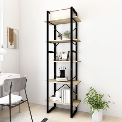5-Tier Book Cabinet Sonoma Oak 23.6"x11.8"x68.9" Engineered Wood