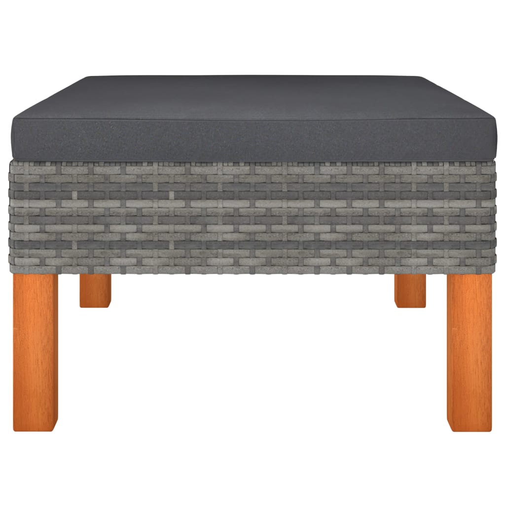 Garden Lounge Set Grey PE Rattan 7 Piece Set Modular
