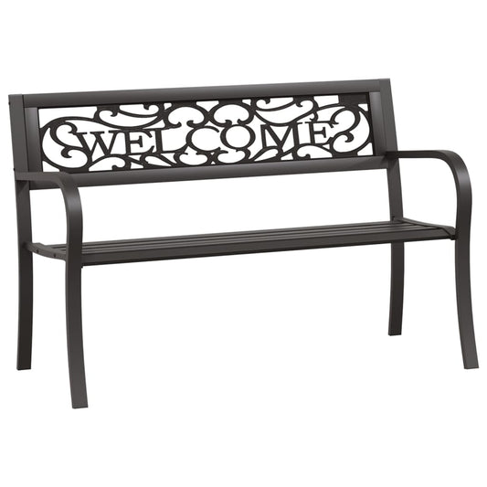Garden Bench Black Powder-coated steel and plastic Standard