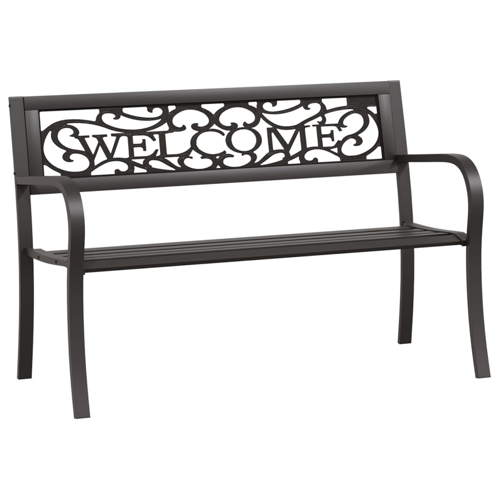 Garden Bench Black Powder-coated steel and plastic Standard