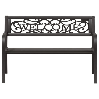 Garden Bench Black Powder-coated steel and plastic Standard