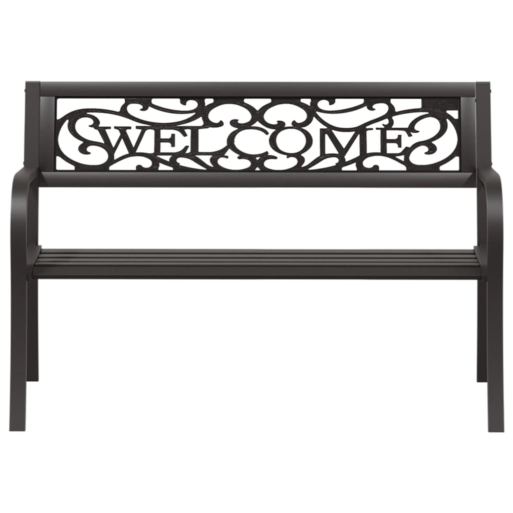 Garden Bench Black Powder-coated steel and plastic Standard