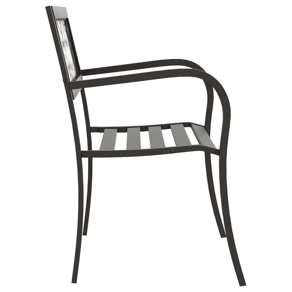 Garden Bench Black Powder-coated steel and plastic Standard