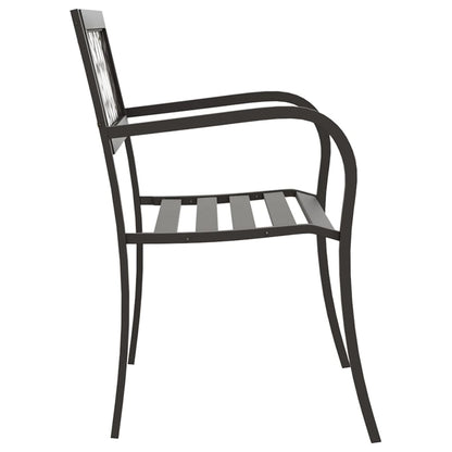 Garden Bench Black Powder-coated steel and plastic Standard